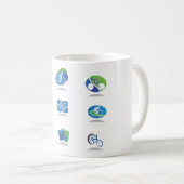 Bicycle Racing Icons Blue and Green Sport Kaffeetasse (VorderseiteRechts)