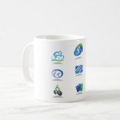 Bicycle Racing Icons Blue and Green Sport Kaffeetasse (Vorderseite Links)