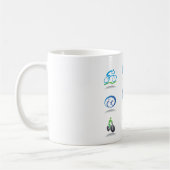 Bicycle Racing Icons Blue and Green Sport Kaffeetasse (Links)