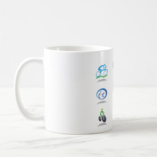 Bicycle Racing Icons Blue and Green Sport Kaffeetasse (Links)