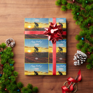 Bicycle Rider Geburtstagsgeschenk Wrap beliebige F Geschenkpapier