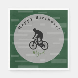 Bicycle Rider Happy Birthday PaperNapkin HAMbyWG Serviette