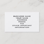 BICYCLE SHOP-UNTERNEHMENSKARTE VISITENKARTE (Rückseite)