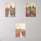 Bicycle through Tulip Fields – Dutch Countryside  Bilderwand Sets (Vorderseite)
