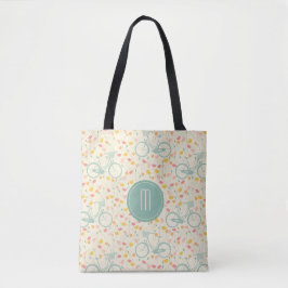 Bicycle und Blume Monogramm Tasche