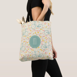 Bicycle und Blume Monogramm Tasche