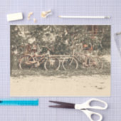 Bicycle Vintag Antique Old Red Beige Rustikal Seidenpapier (Handwerk)