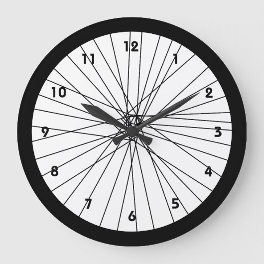 Bicycle Wheel clock with numbers Große Wanduhr (Vorderseite)