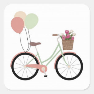 *BICYCLE WITH BALLONS* STICKER