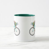 Bicycle With Bird and Flower Basket Turquoise Blue Tasse (Zentrum)