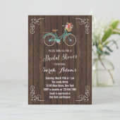Bicycle Wood Bridal Dusche Einladung (Stehend Vorderseite)