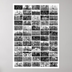 BICYCLES Collage - Schwarzweiß Poster