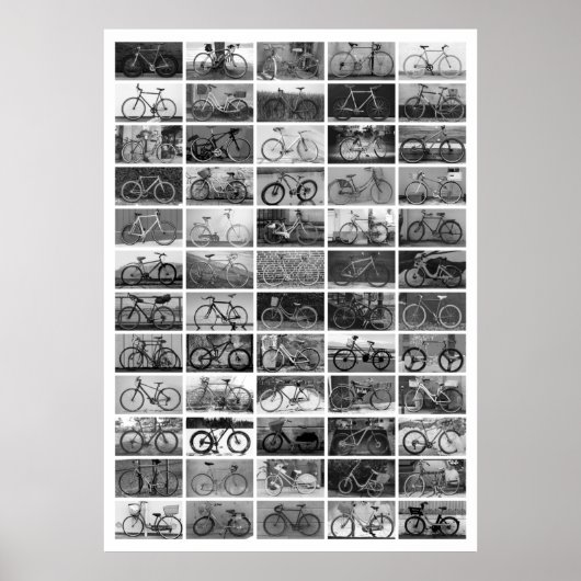 BICYCLES Collage - Schwarzweiß Poster (Vorne)