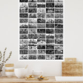 BICYCLES Collage - Schwarzweiß Poster (Küche)