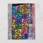Bicycles mixed media collage postkarte (Vorderseite)