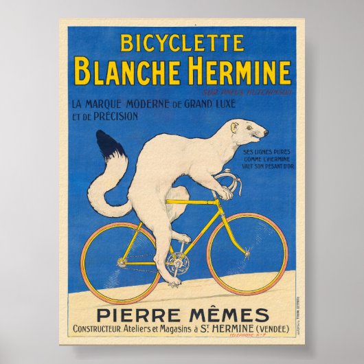 Bicyclette Blanche Hermine Vintage Poster 1926 (Vorne)