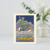 Bicyclette Omnium Vintage Poster 1924 Postkarte (Stehend Vorderseite)