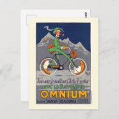 Bicyclette Omnium Vintage Poster 1924 Postkarte (Vorne/Hinten)