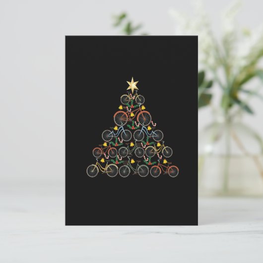 Bicyclist Weihnachten Baum Funny Biker Biker Weihn Dankeskarte (Stehend Vorderseite)