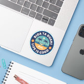 Bida Ta Dushi Aruba Happy Island Sticker (Laptop mit iPhone)