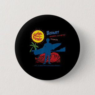 Bidart Sque County Frankreich Surfer Silhouette  Button