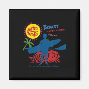 Bidart Sque County Frankreich Surfer Silhouette Magnet