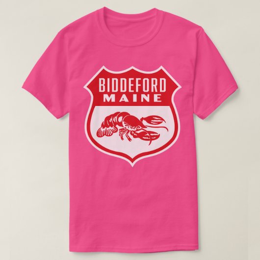 Biddeford Maine Retro Shield Red T-Shirt (Design vorne)