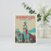 Biddeford Maine USA, Rathaus Postkarte (Stehend Vorderseite)