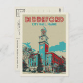 Biddeford Maine USA, Rathaus Postkarte (Vorne/Hinten)