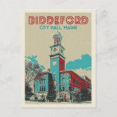 Biddeford Maine USA, Rathaus Postkarte (Vorderseite)