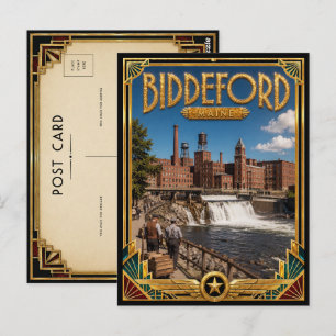 Biddeford Maine Vintage Art Deco Golden Age Postkarte