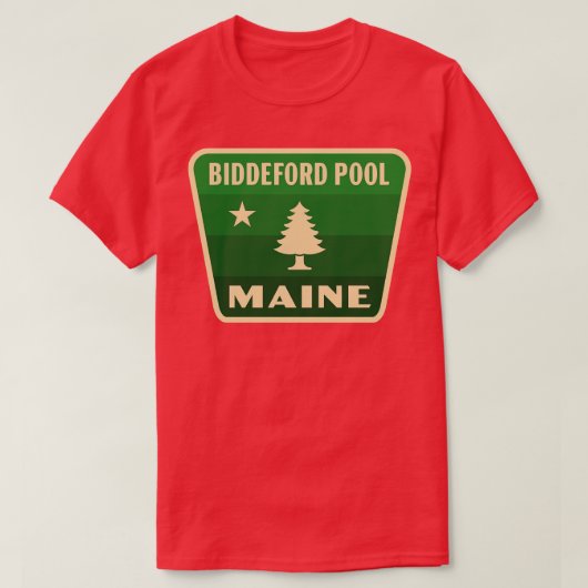 Biddeford Pool Maine Retro Pine Tree Abzeichen Gre T-Shirt (Design vorne)