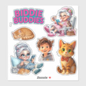 Biddie Buddies Brand Custom Cut Stickers! Aufkleber (Blatt)