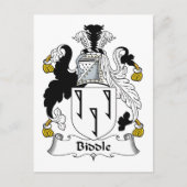 Biddle Familienwappen Postkarte (Vorderseite)