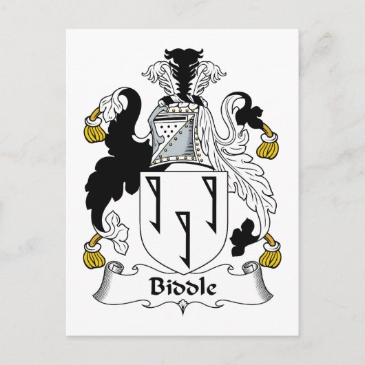 Biddle Familienwappen Postkarte (Vorderseite)