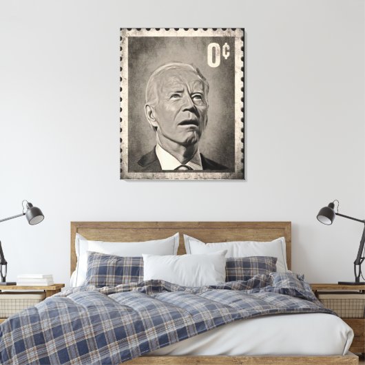 Biden 0 Cent Meme Leinwand Art (Insitu (Schlafzimmer))