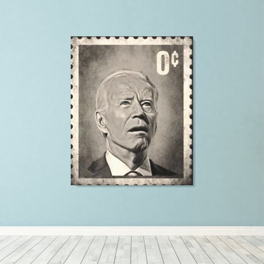 Biden 0 Cent Meme Leinwand Art (Insitu (Holzboden))
