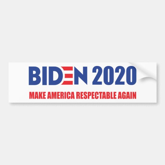 Biden 2020 macht Amerika wieder respektvoll Autoaufkleber (Vorne)