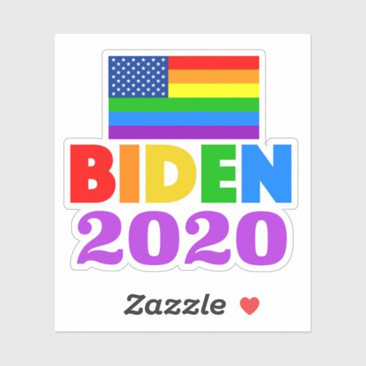 Biden 2020 Rainbow-Gay Pride Aufkleber (Blatt)