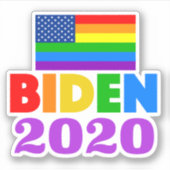 Biden 2020 Rainbow-Gay Pride Aufkleber (Vorderseite)