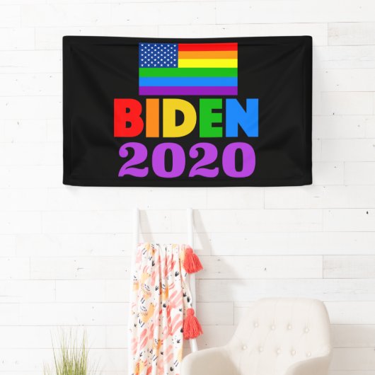 Biden 2020 Rainbow Gay Pride Banner (Insitu)