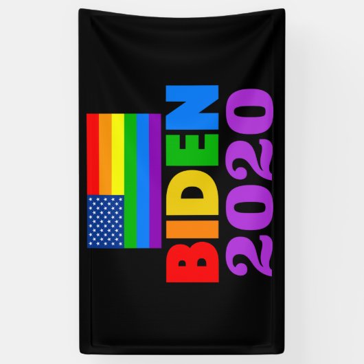 Biden 2020 Rainbow Gay Pride Banner (Vertikal)