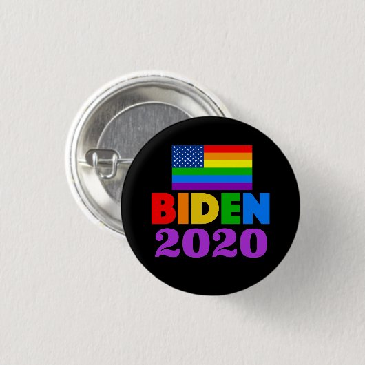 Biden 2020 Rainbow-Gay Pride Button (Vorne & Hinten)