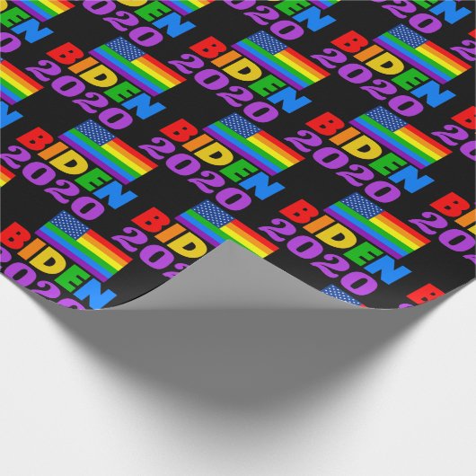 Biden 2020 Rainbow Gay Pride Geschenkpapier (Ecke)