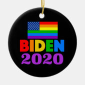 Biden 2020 Rainbow-Gay Pride Keramik Ornament (Vorne)