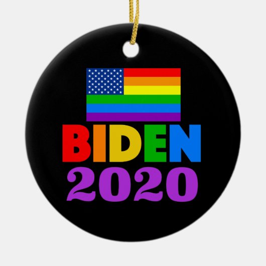 Biden 2020 Rainbow-Gay Pride Keramik Ornament (Vorne)