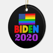Biden 2020 Rainbow-Gay Pride Keramik Ornament (Links)