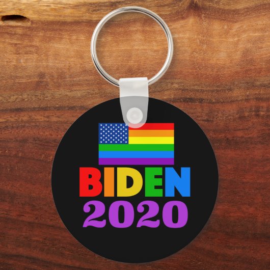 Biden 2020 Rainbow-Gay Pride Schlüsselanhänger (Vorderseite)