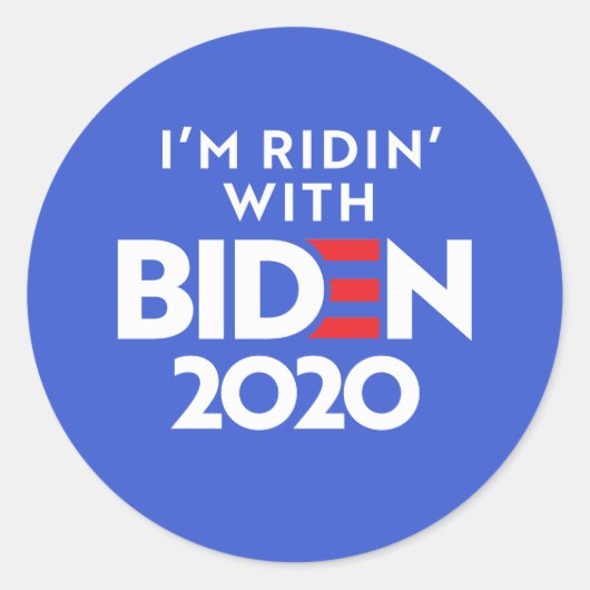 BIDEN 2020 - Ridin mit Biden Runder Aufkleber (Vorderseite)