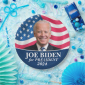 Biden 2024 - Foto mit amerikanischer Flagge Pappteller (Party)